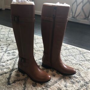 NWOT Isaac Mizrahi cognac brown leather boots